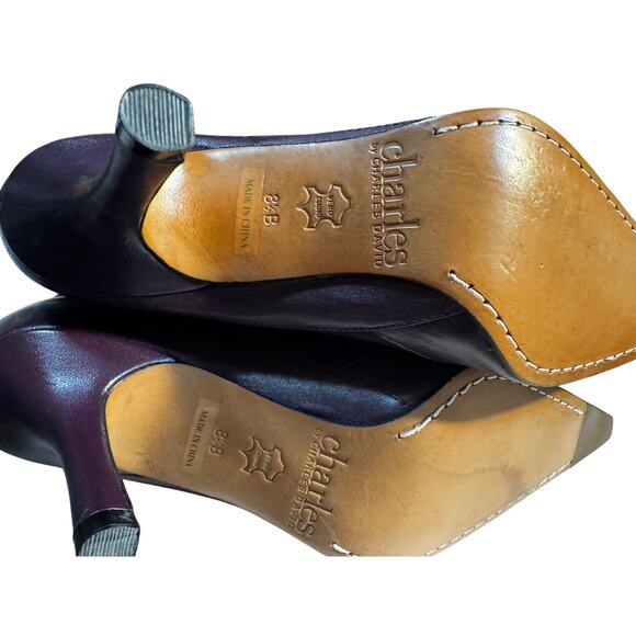 Charles David Pointed Toe Stretch Sock Boots Plum Purple (8.5) New Without Box - Picture 6 of 6
